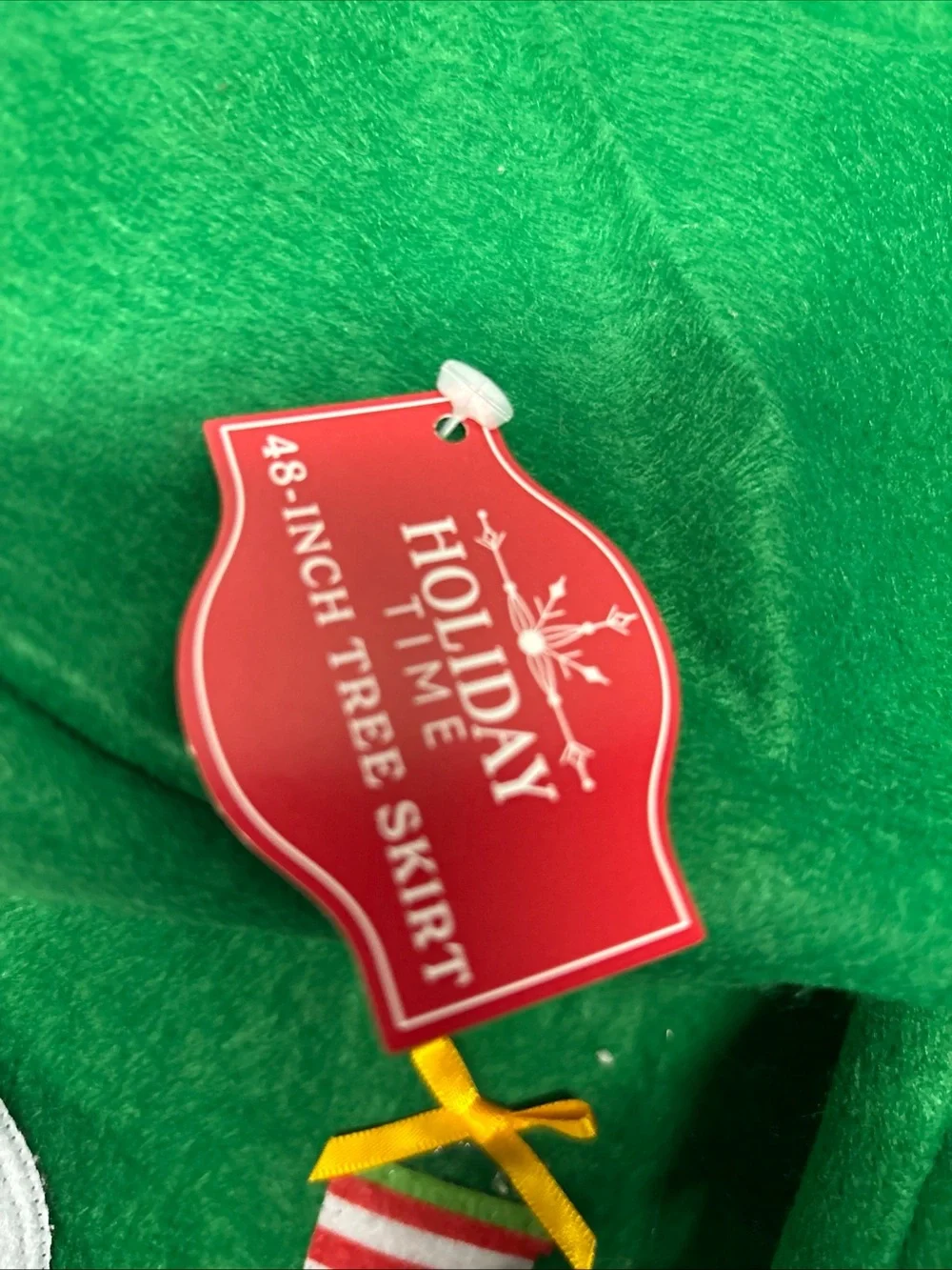 Green Holiday Time Snowman & Penguin 48 inch Felt Tree Skirt